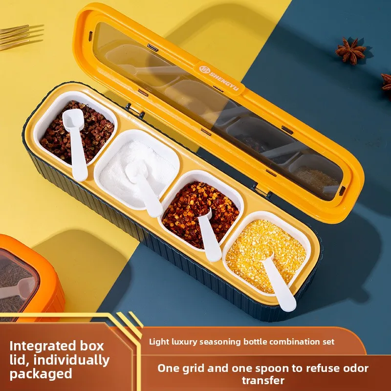 

Легкая роскошная коробка для приправ, бытовая кухонная коробка для приправ с несколькими сетками, набор банок для приправ, комбинированная коробка для хранения специй
