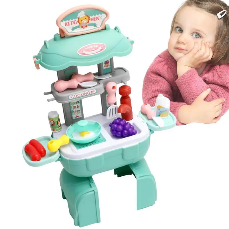 Kid Kitchen Set Portable Kitchen Playset Toys Kitchen Accessories Toys Kids Play Kitchen Kit Birthday Gift For Girls And Boys 3