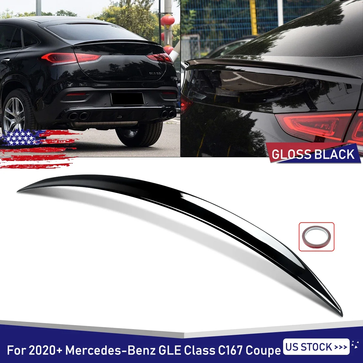 For Mercedes Benz  GLE Coupe C167 GLE350 450 GLE53 AMG Rear Trunk Spoiler Lip 2020-22