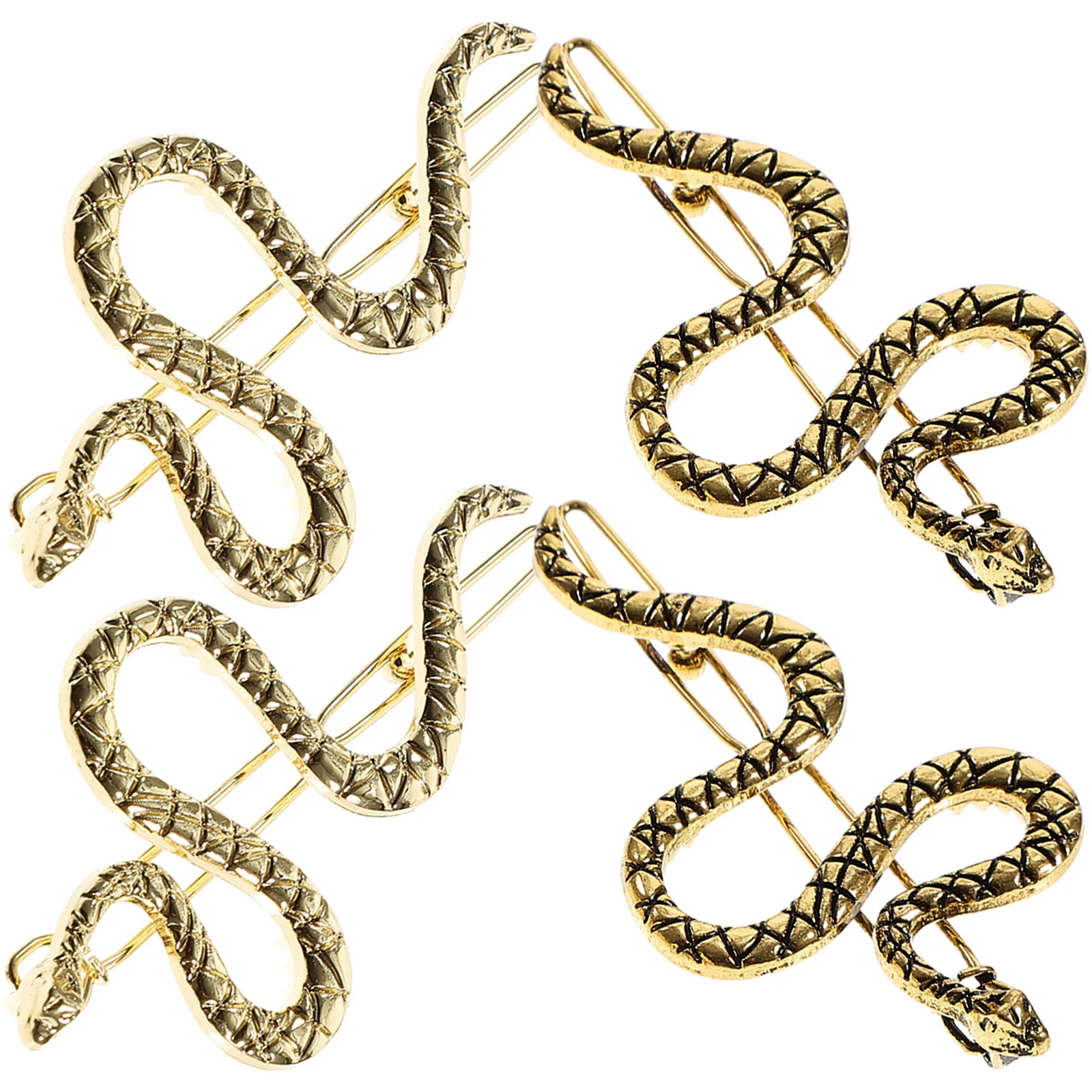 

4Pcs Snake Shaped Hair Clip Metal Hairpin for Women Fashion Party Wedding Hair Accessories Hairpin