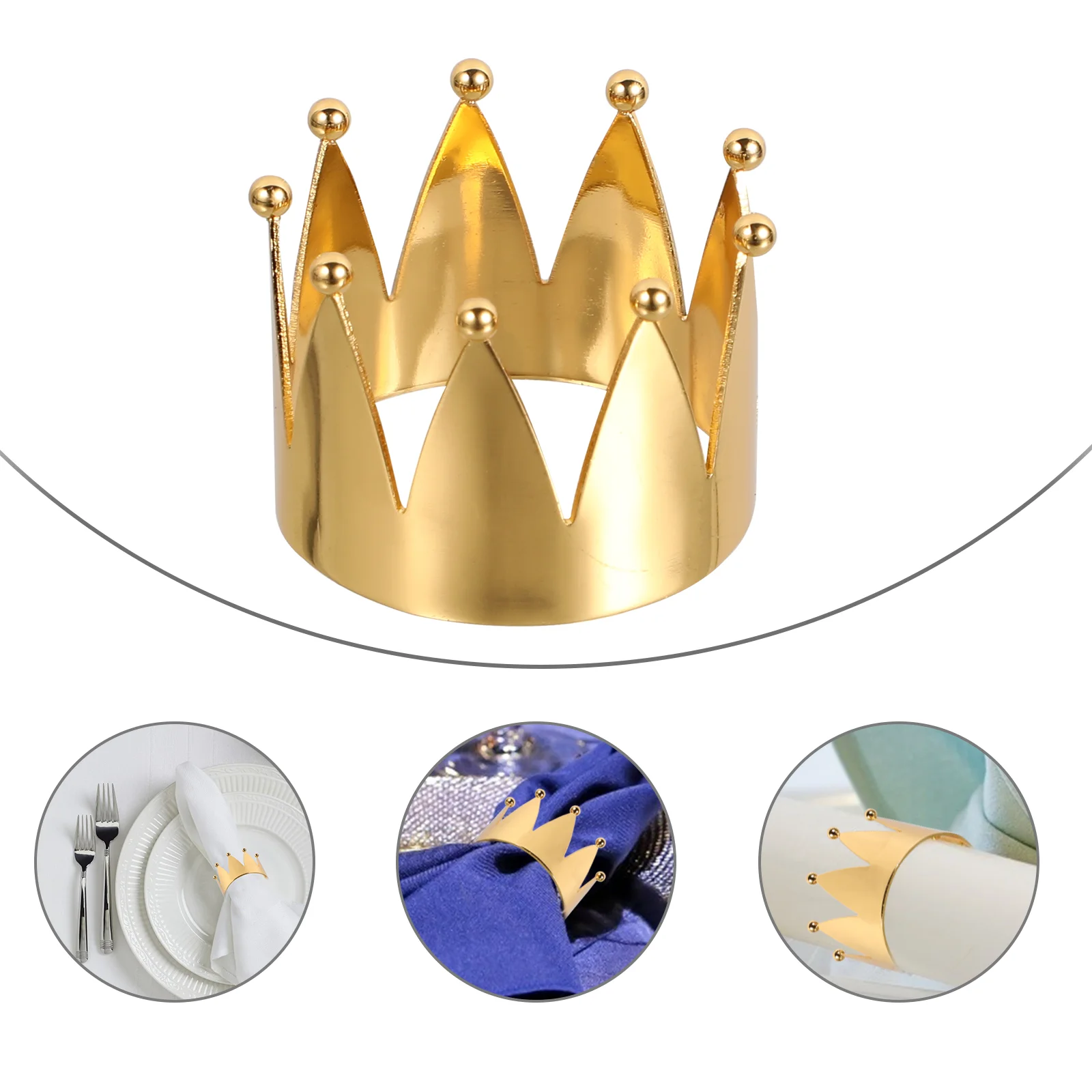 4 Pcs Crown Napkin Ring Decorative The Rings Banquet Hotel Buckles Shape Holder Vintage