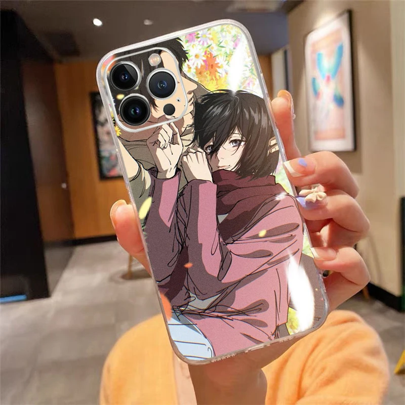 

Mikasa ackerman and eren yeager Phone Case Carcasa Funda For iPhone 17 Pro Max Air 17 16 15 14 13 Pro Max 15 16 Pro 16E Case