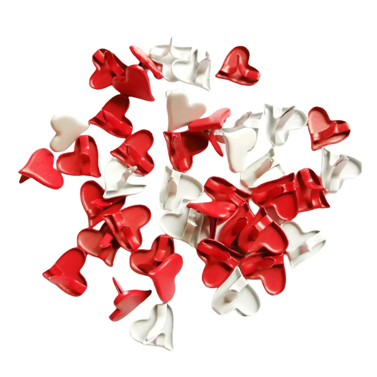 200Pcs Metal Mini Brads Handmade Embellishment Decorative Heart Shaped Paper Fasteners for Scrapbook Crafts Supplies Accessories