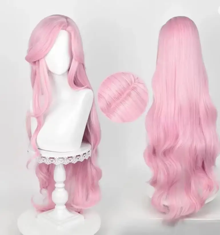 Anime Fluttershy Wigs Long Wavy Pink Cosplay Wigs for Women Girls Party Hair Halloween Heat Resistant Synthetic Hair