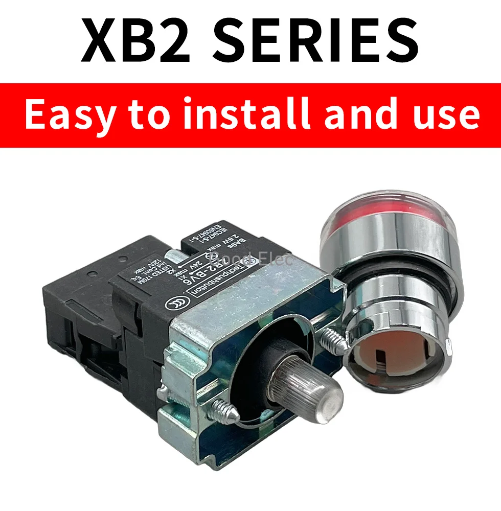 Flat head button switch XB2-BW31M1C AC220V ZB2-BE101C with light,one normally open and one normally closed