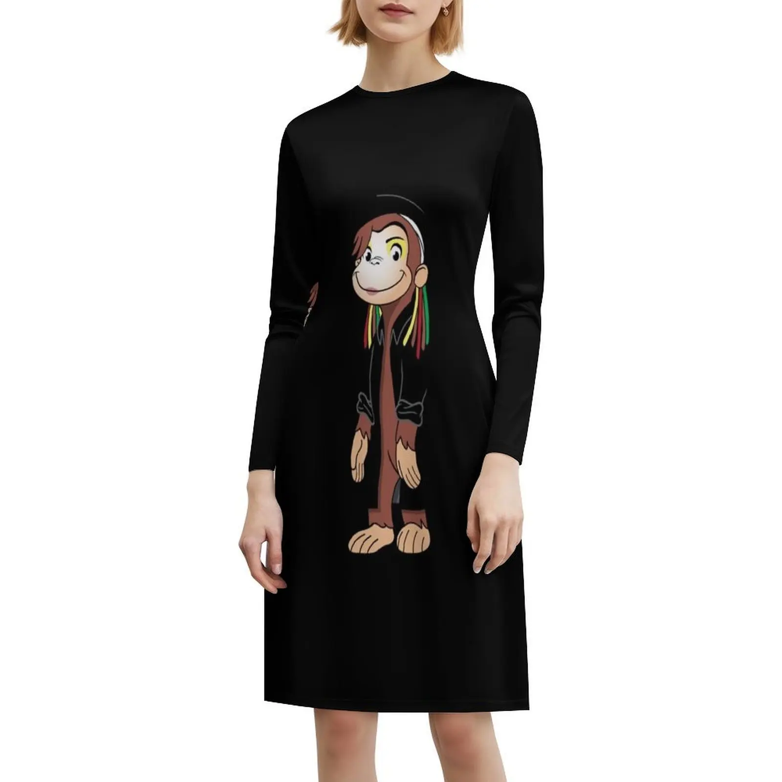 فستان حفلات أنيق للسيدات من Curious Boy George فستان على شكل حرف a مع خيارات قصيرة/طويلة/بدون أكمام فستان جورج للأولاد الغريب