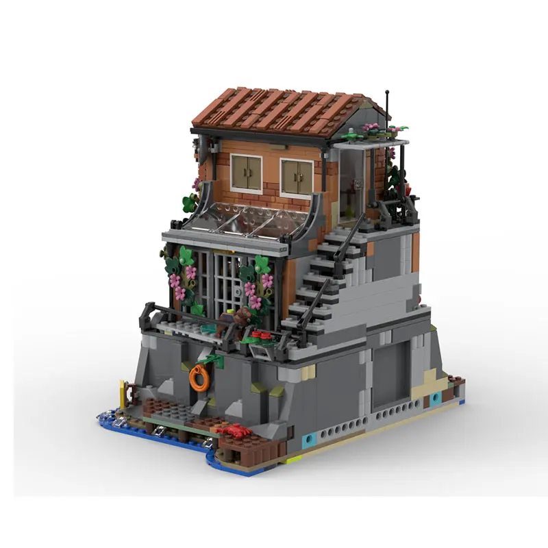 

MOC Building Blocks Street View Series Medieval Castle Secret Agent's Home DIY Model Bricks Puzzle Toys Xmas Gifts 1313PCS