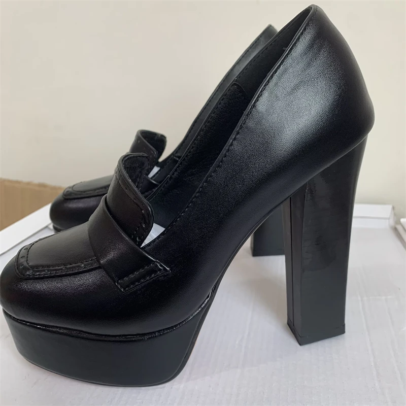 Elegant High Heels Shoe Woman Sexy Platform Dress Pumps Autumn Spring Black Green Heeled OL Party Office Wedding Shoes Ladies view 3