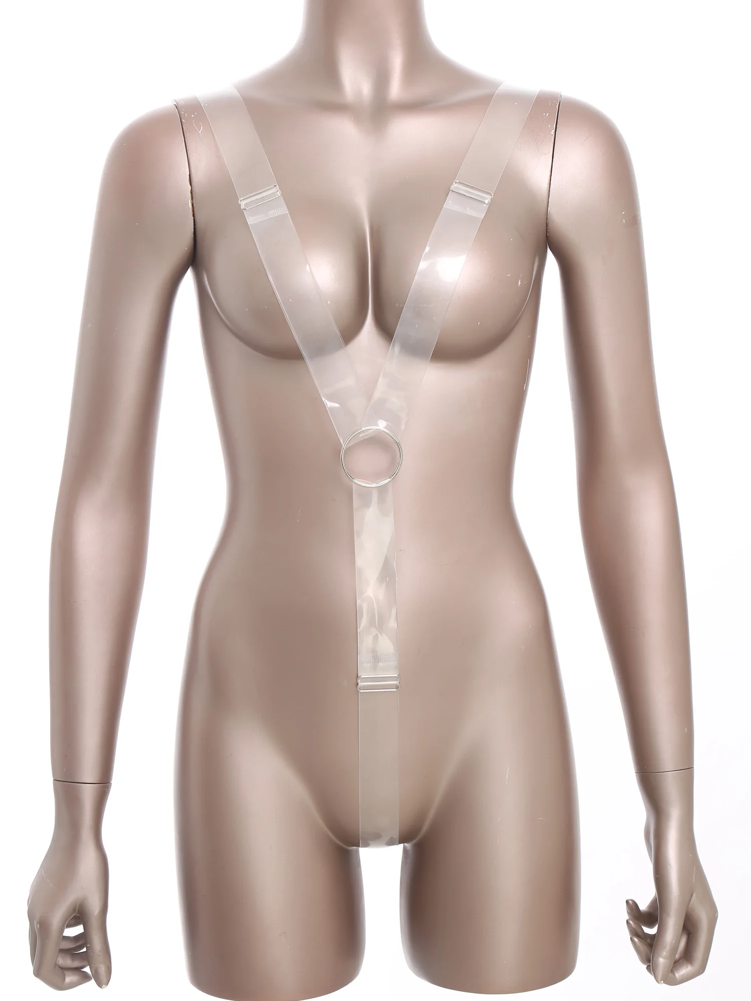 

Women Lingerie Transparent Straps Bodysuits with O-ring Strings Erotic Couple's Temptation T-back Teddies for Dating Nightwear