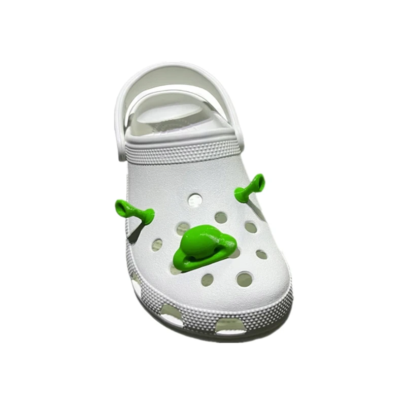 3pcs/set Cartoon Shrek nose ears For Crocs Charms Shoe Charms Decoration DIY Shoe Decoration Charms Party Kids Gifts