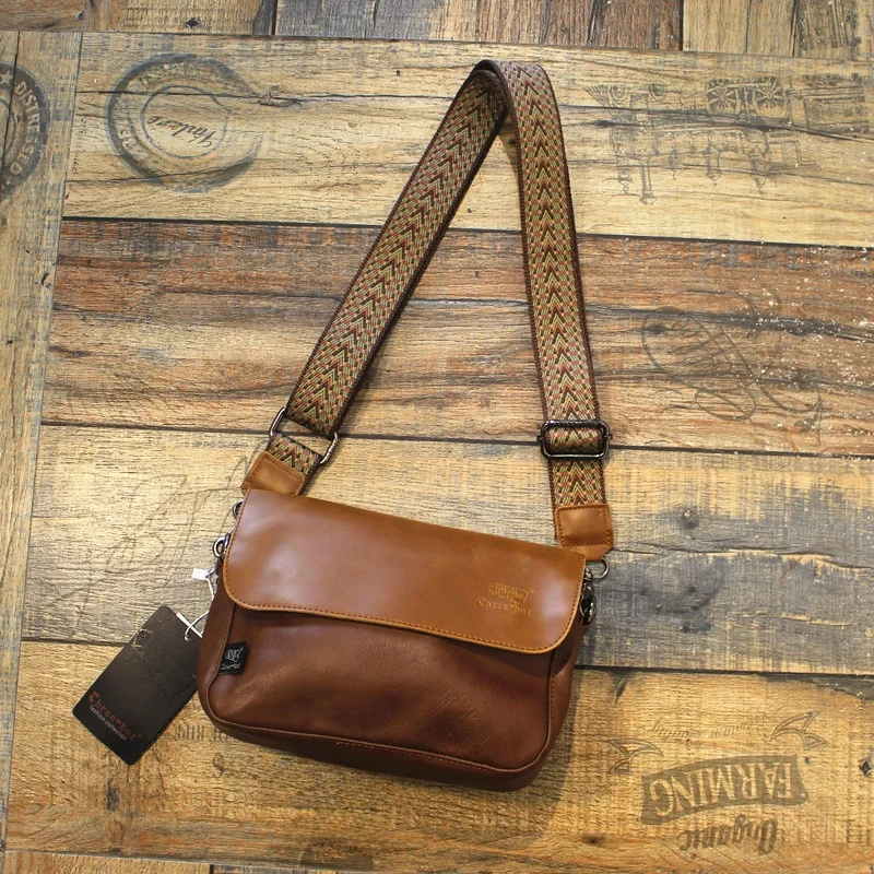 New Fashionable Men's Casual Leather Crossbody Bag Messenger Small Shoulder Bag Korean Style Diagonal Bag Stylish Backpack