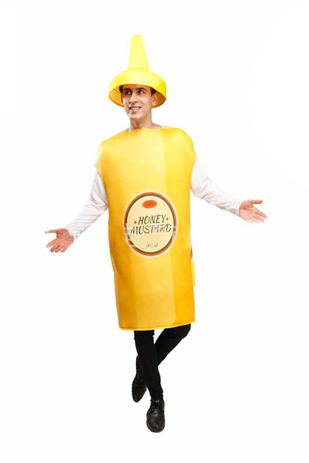 Costume de cosplay adulte Ketchup Mustard pour femmes et hommes, nourriture amusante, jeu de rôle, fantaisie, couples, Halloween, pli, robe de paupières