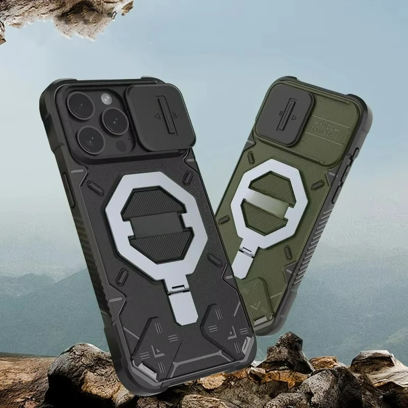 

Travel and outdoor sports Anti-drop and easy to carry protective mobile phone case is suitable for 14-16 models with bracket.