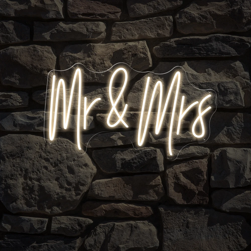 

Mr and Mrs Neon Sign Wedding Wall Decoration Lights Party Hanging Neon Lamp Bedroom Home Art Decoration Gifts Neon Lamp for Gift