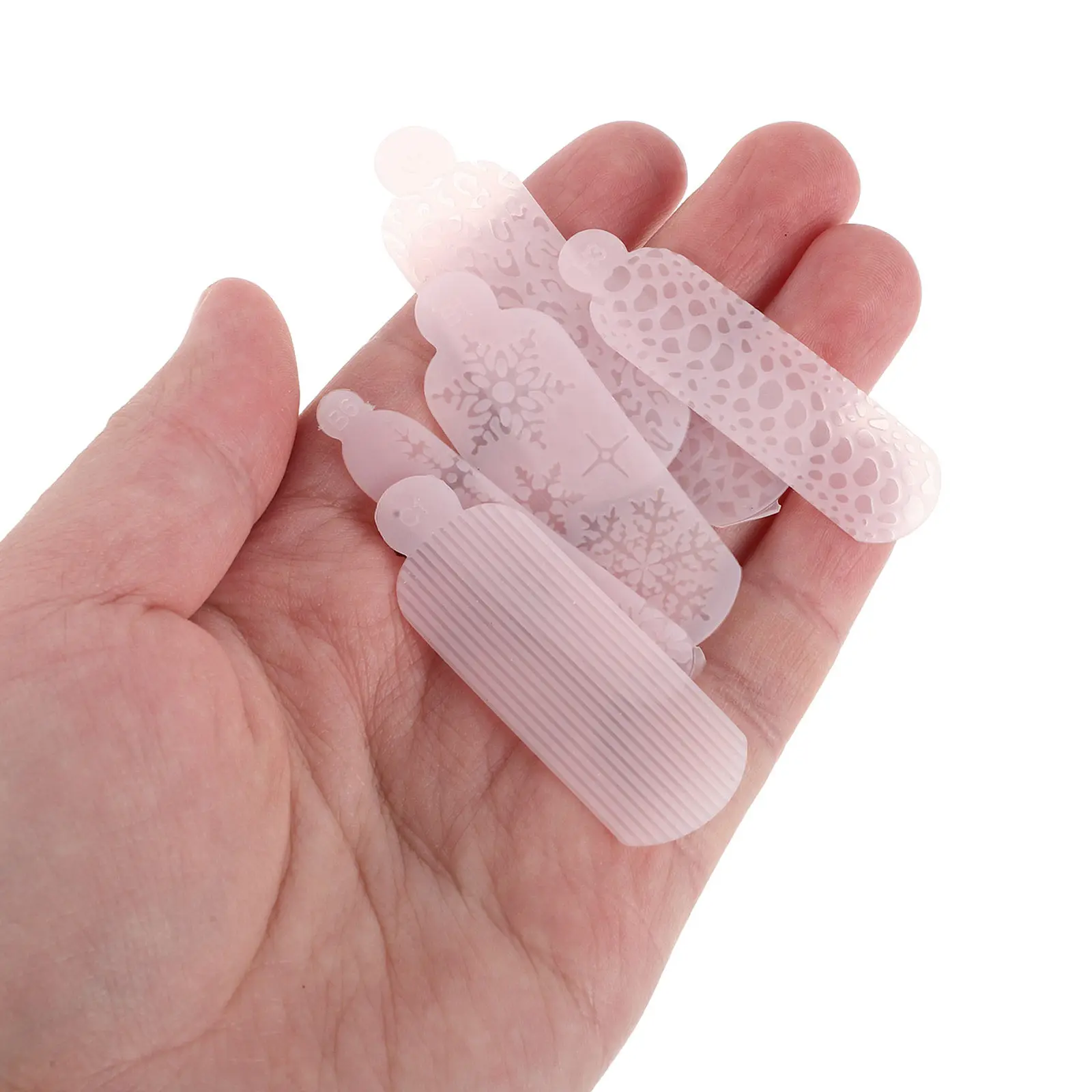 

120Pcs Silicone Nail Molds Christmas Series Flexible Snowflake Reusable DIY Resin Nail Art Sculpture Templates Holiday Manicure