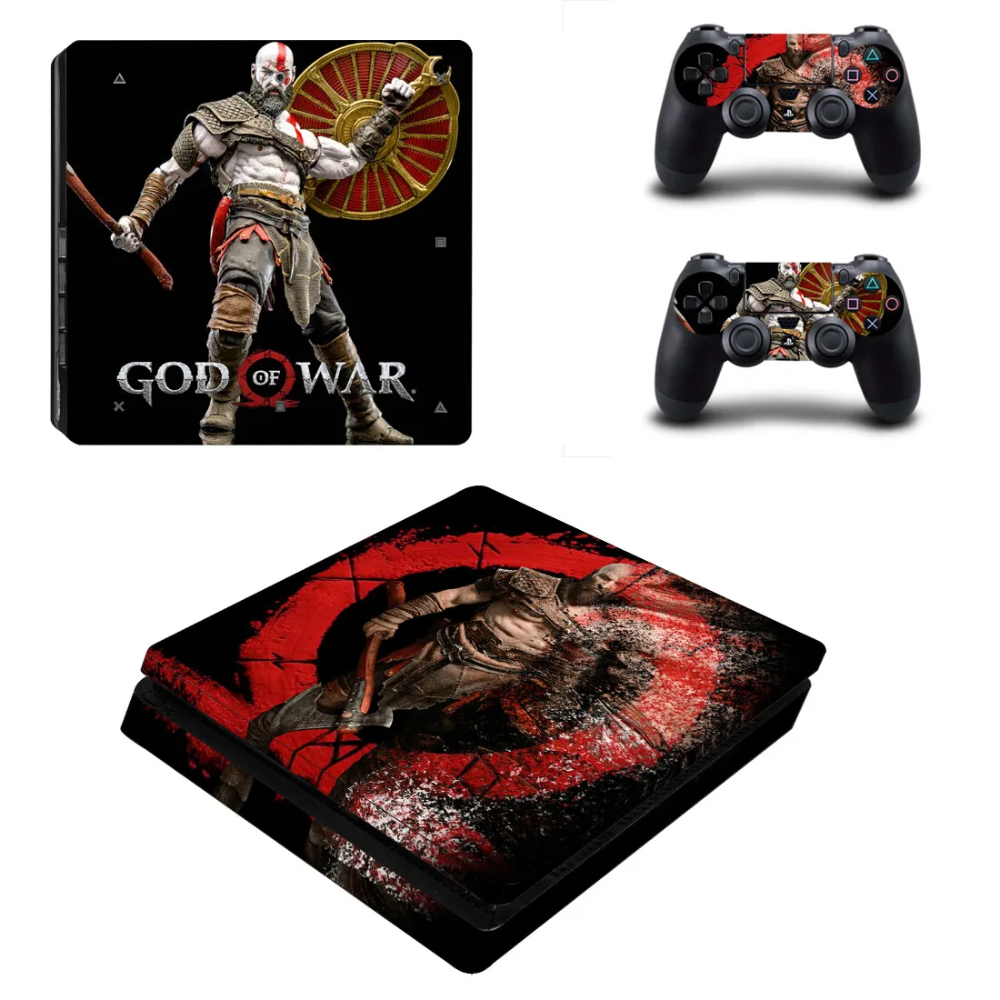 God of War-Autocollant Slim Skin pour console PS4, autocollant en vinyle, housse de protection pour contrôleur