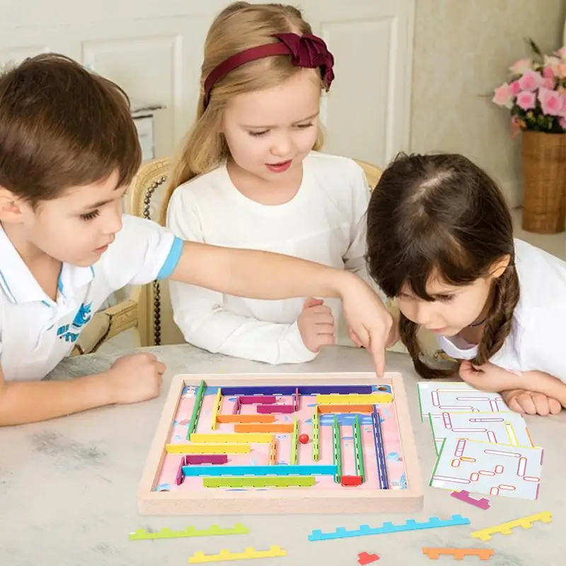 Labyrinthe de perles en bois Montessori pour tout-petits, jouet créatif, jouets de motricité fine, apprentissage, éducation, jeux de société, puzzles