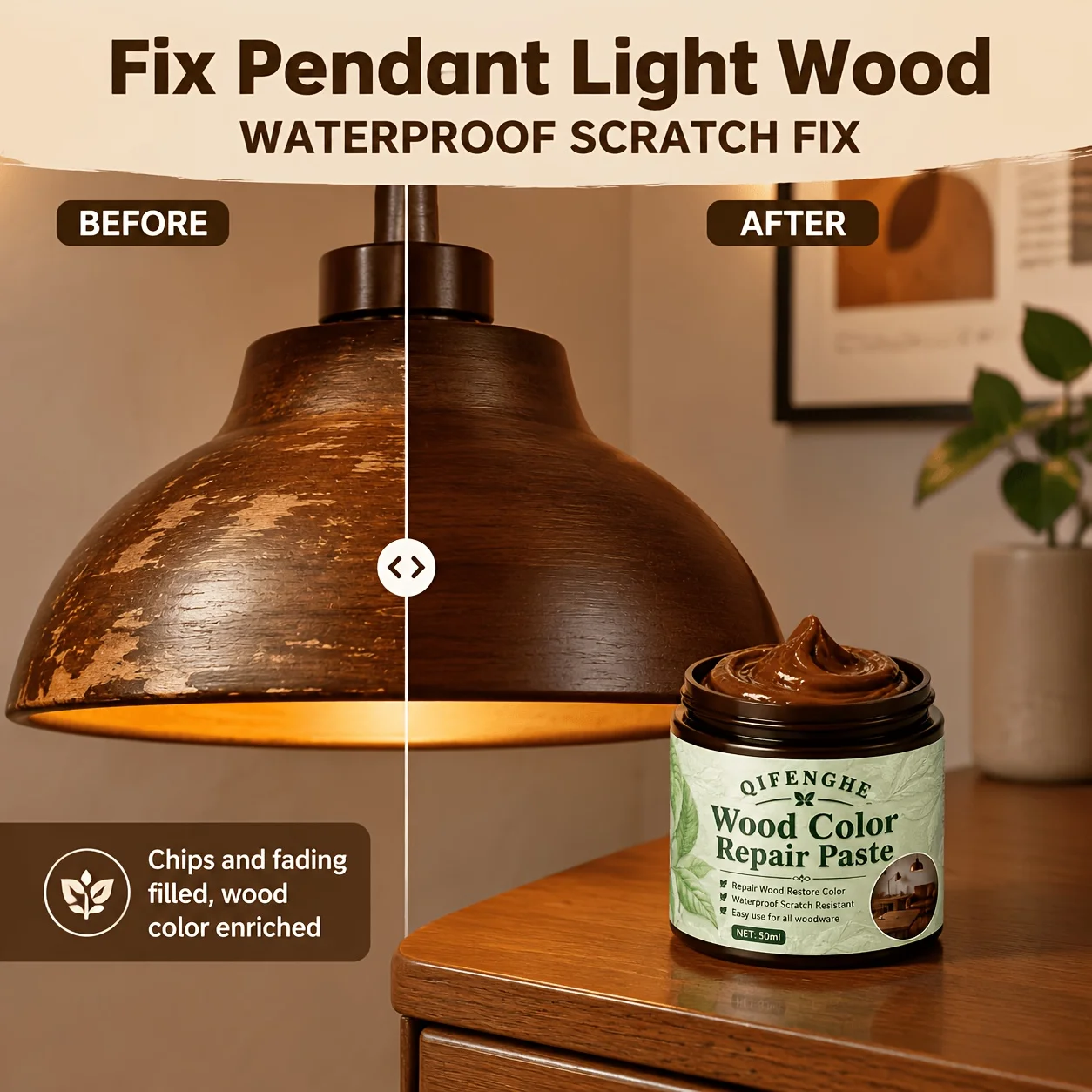 Furniture Wood Repair Paste, Scratch Filler Cream for Wooden Floor, Cabinet, Lamp And Home Woodware
