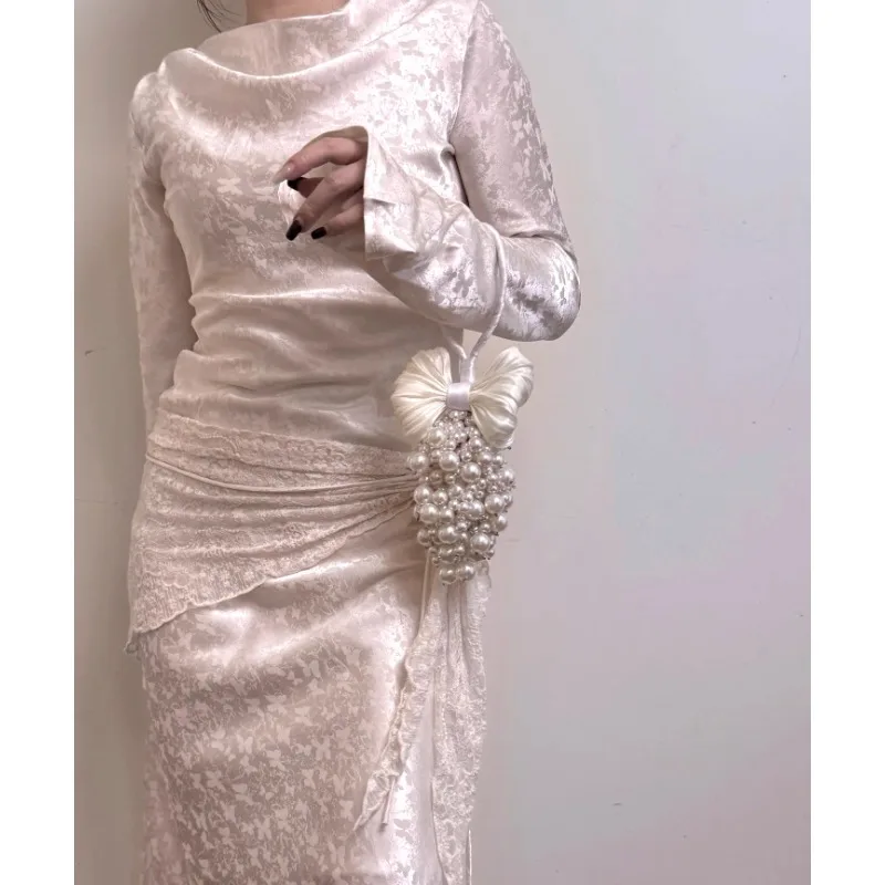 

Premium Pearl Waterfall Hand Carry Flower Wedding Bride Water Drop Hand Bouquet Wedding Photography Pearl Bracelet Bouquet