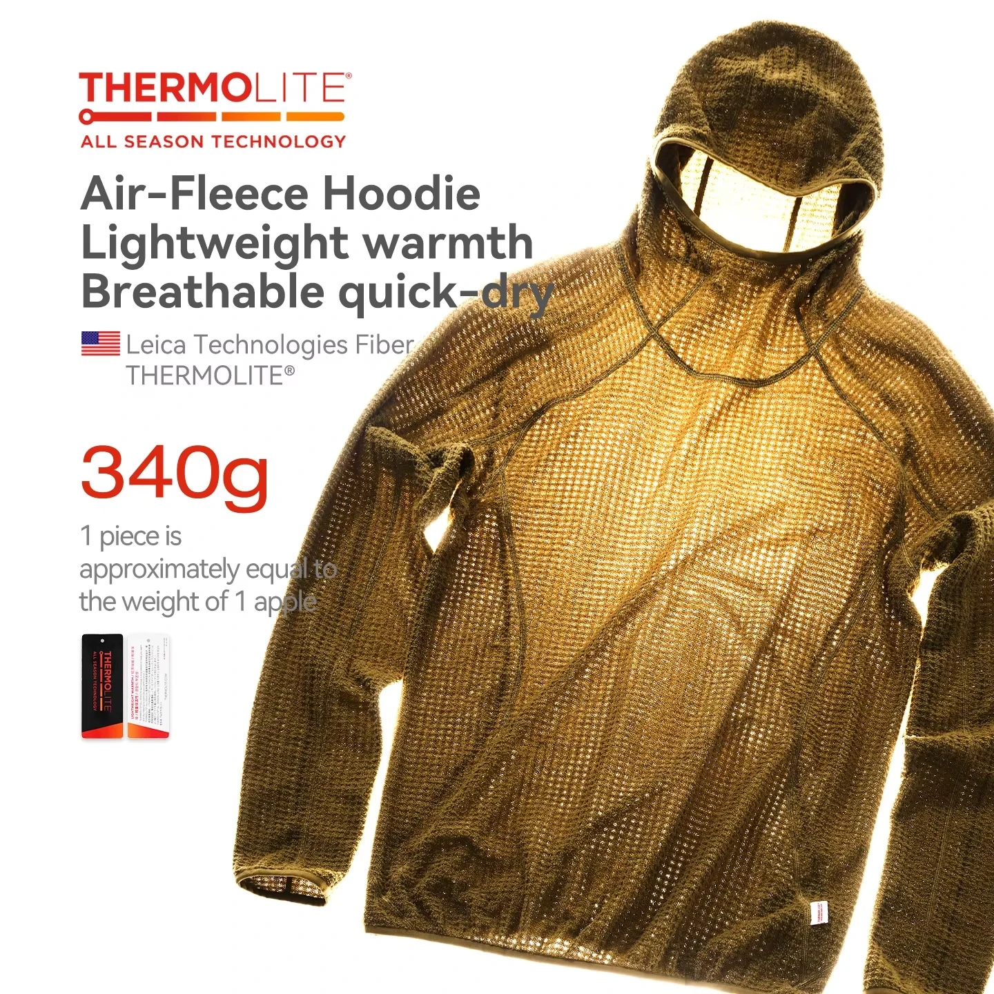 Thermolite® Hooded Sweatshirt: 2025 Winter Lightweight & Warm Hoodie Uni Solid Color Thickened Hoodie for Autumn and Winter