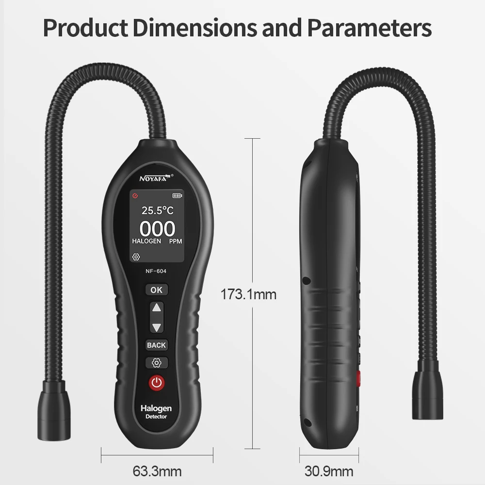 NOYASA NF-604 Halogendetektor, geeignet für die Erkennung verschiedener Halogenengas, präzise Leckagepunkte