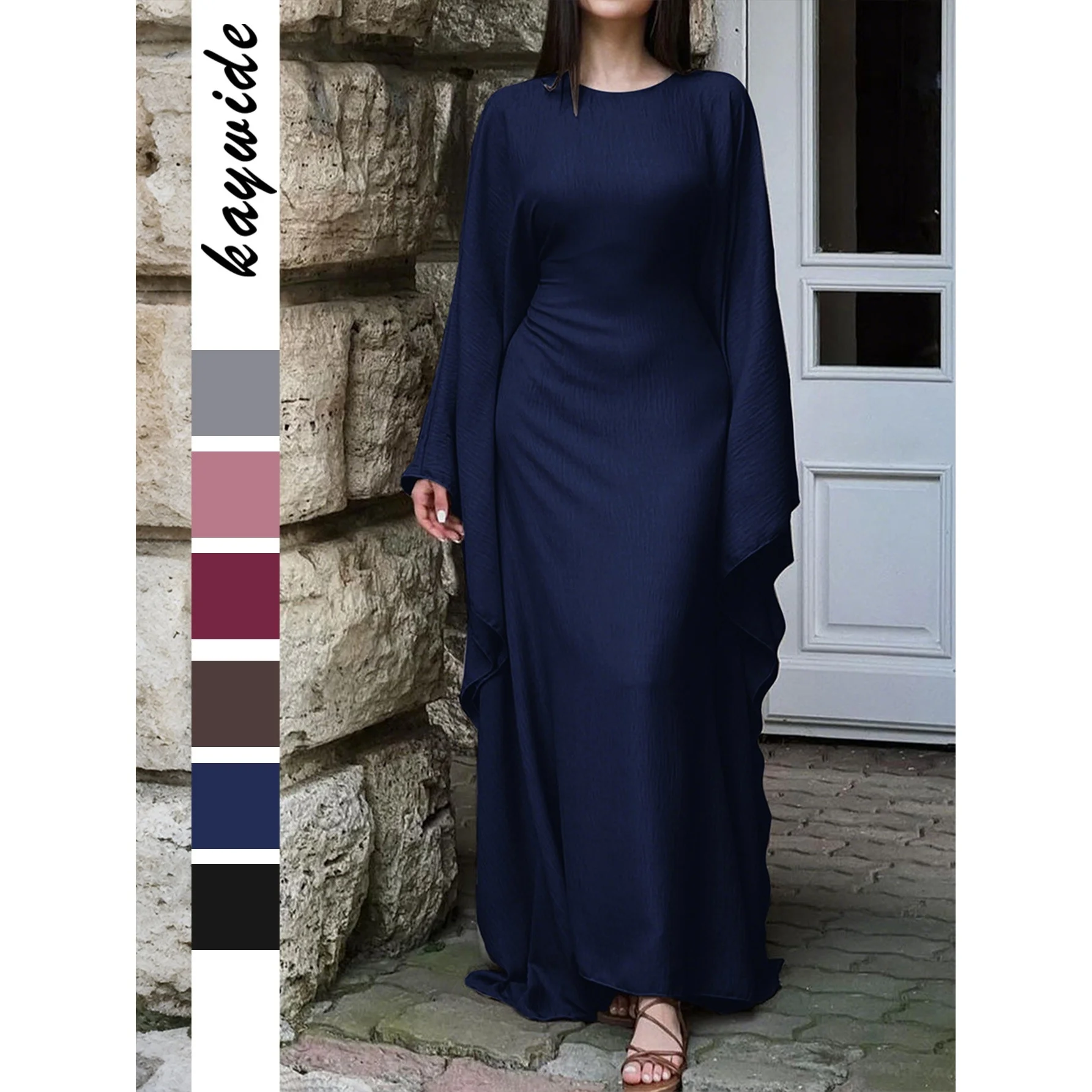 エレピュアカラーロングスウェットドクターエレロングドクター婦人服秋冬ニット生地バットウィングスウェットドクター