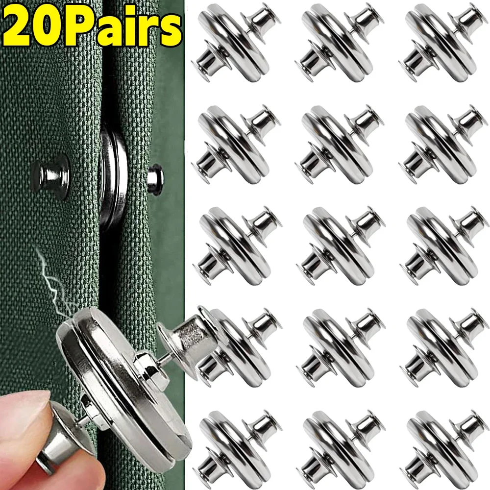 1/20Pairs Magnets Closure Double Sided Magnetic Curtain Clips Strong Silver Holder Buckle Pins Adjustment Curtains Accessories