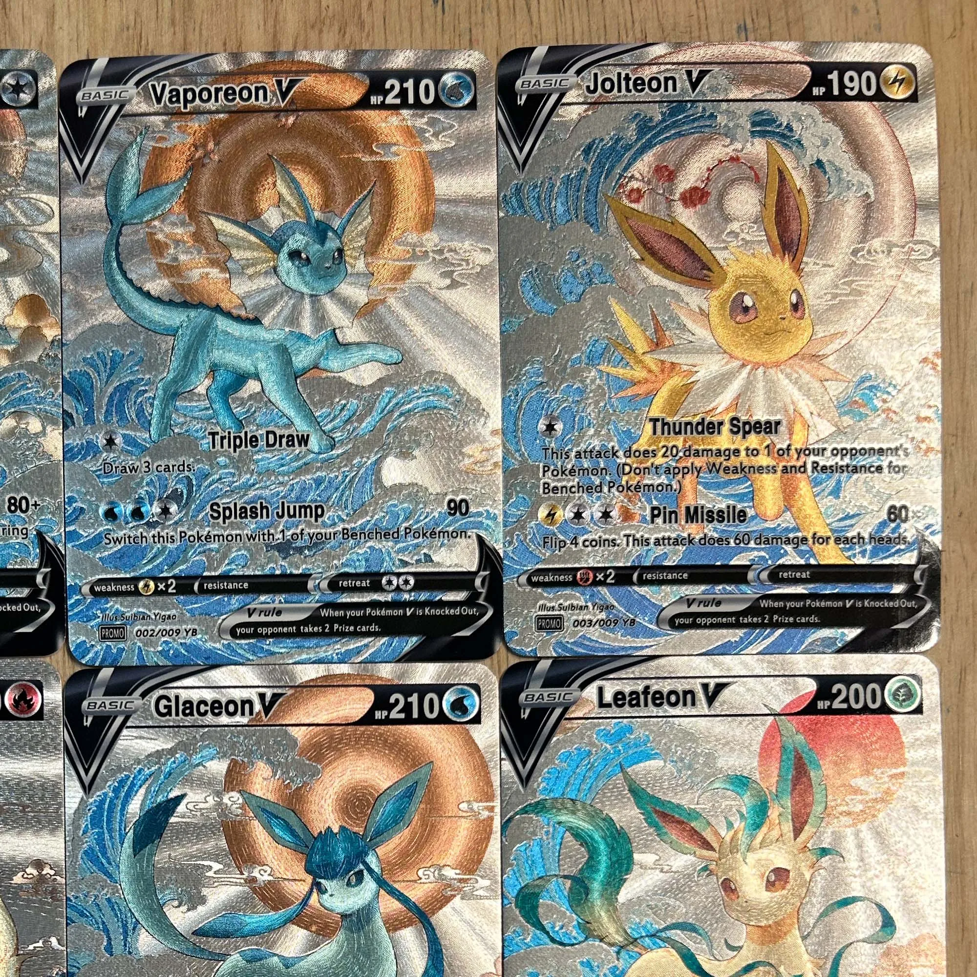9 stks/set Diy Ptcg Engels Versie Eeveelution Ukiyo-E Collection Card Grof Flash Ptcg Umbreon Espeon Anime Card Gift speelgoed