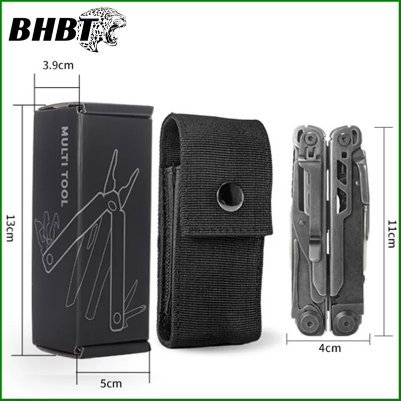 BHBT 19 in 1 Multi Tool Pliers with Damascus Knife Hoxagon Wrench Folding Edc Outdoor Camping Survival Multi Tool Home Repair