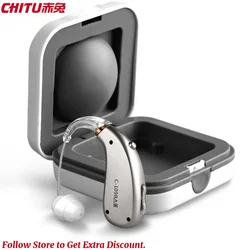 Silver Mini Rechargeable Hearing Aid for Deafness Hearing Device Lightweight Amplifier Elderly Medical Device invisible hearing