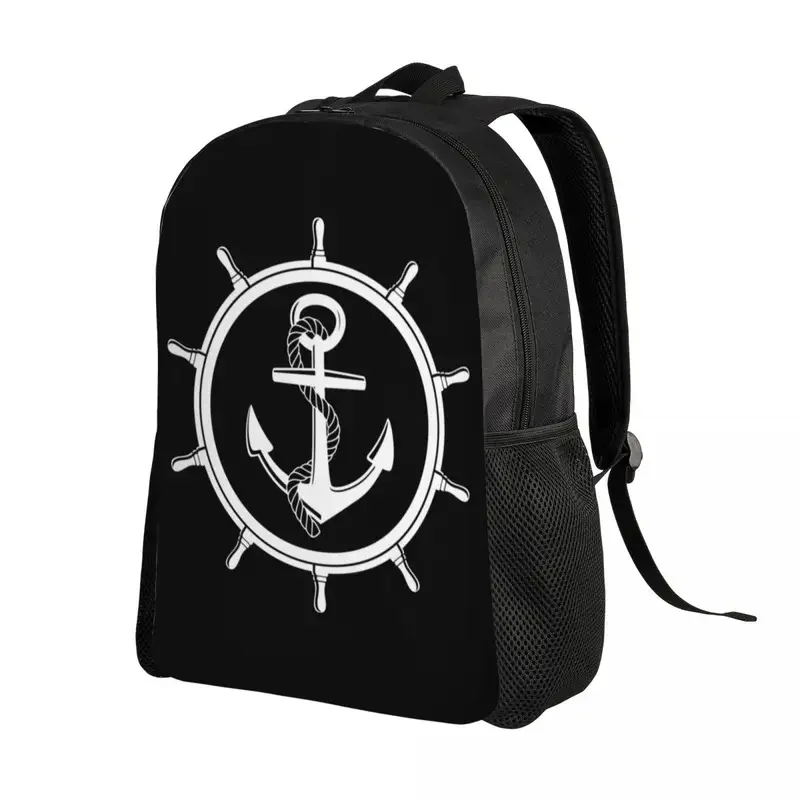 Nautical Anchor Travel Backpack Women Men School Computer Bookbag Marine College Student Daypack Bags