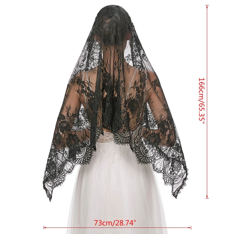 Mạng che mặt nhà thờ Mantilla Latin Mass Veils Thiết kế ren hoa để che đầu cho Nhà nguyện Công giáo Thêm sức và Rửa tội