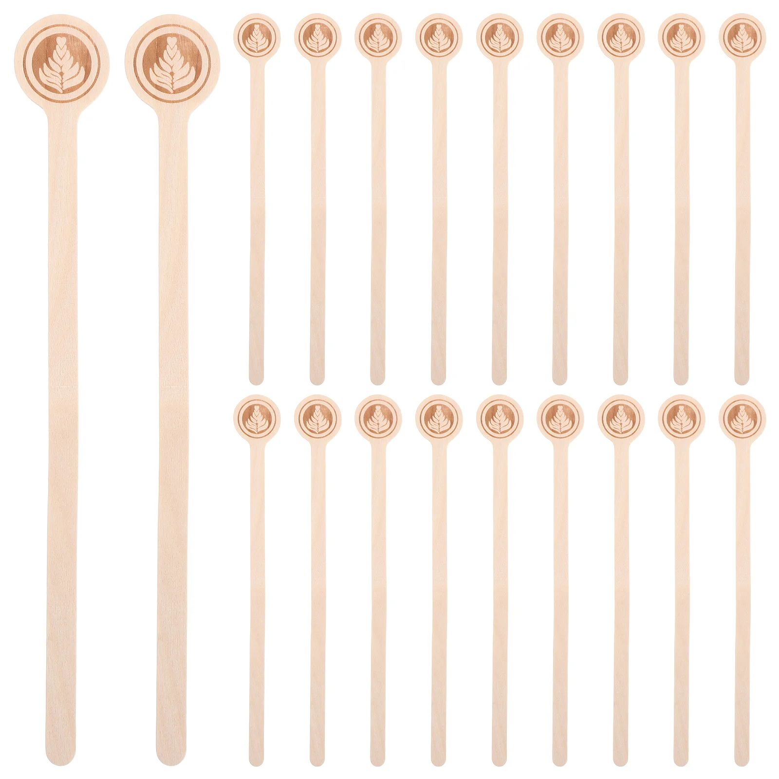 

100Pcs Individually Wrapped Wooden Stirrers for Hot Drinks Espresso Cocktails Smooth Round Ended Reusable Beige