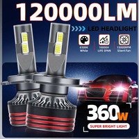 360W H11 LED Headlight Bulbs 120000LM Super Bright H1 H7 Canbus Auto CSP 3570 H4 9004 9007 9005 HB3 9006 HB4 H13 Car Lamp 6500K
