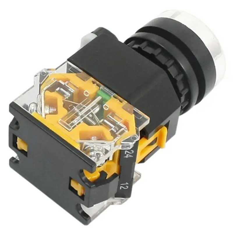Interruptor de botón momentáneo, montaje de 2 piezas, 22mm, 10A, 380V, DPST, Rojo, Verde