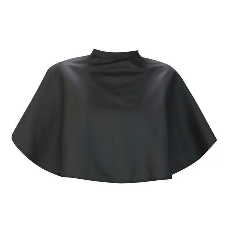 Cape courte carrée noire imperméable pour salon de coiffure, outils de embaupour cheveux, coupe de cheveux, ronde, grill, barbier