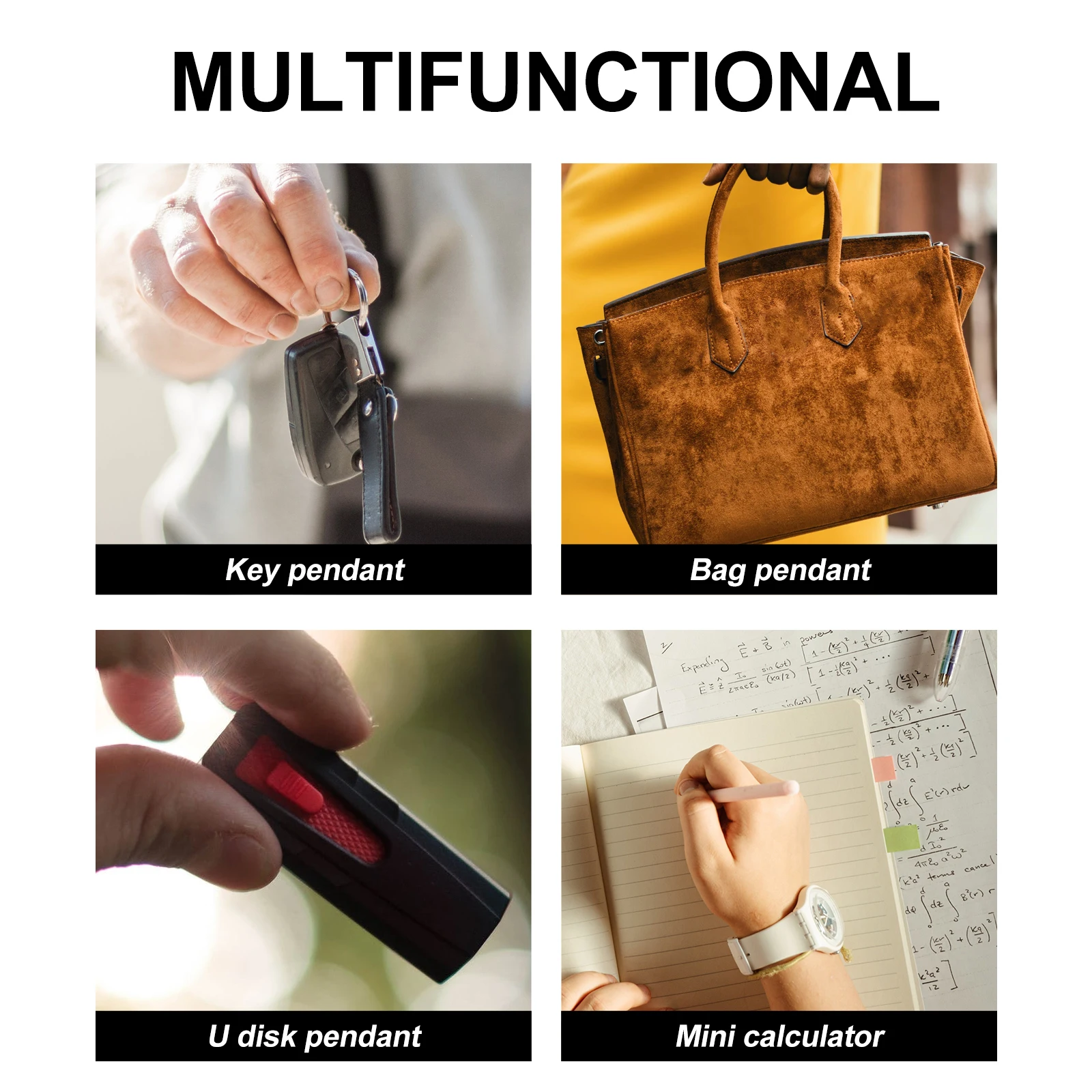 

3 Pcs Keyring Electronic Portable Kids Household Mini Lightweight Portable Calculator Practical Office Use