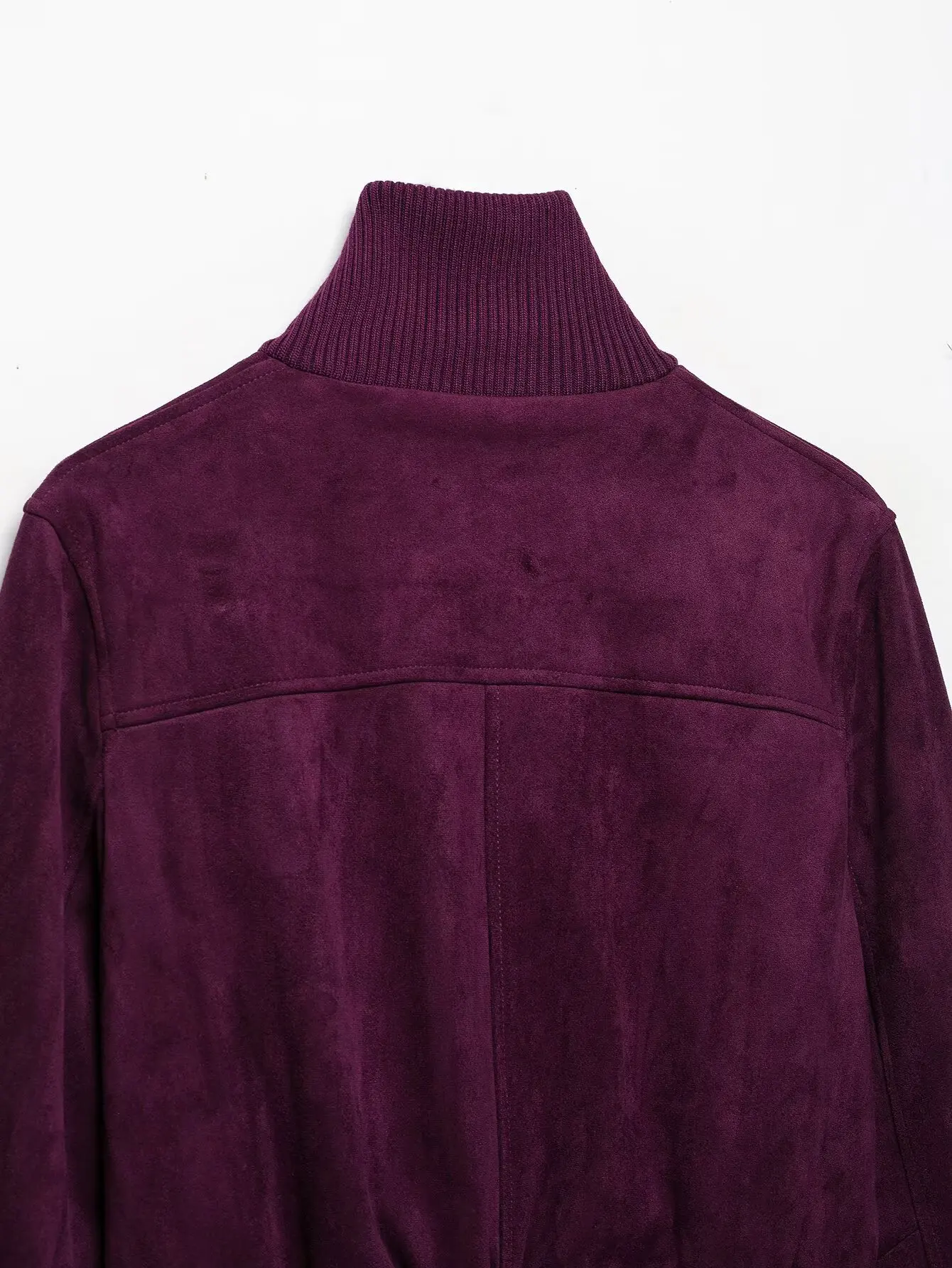 KONDALA Damen Vintage Kunstwildleder Kurze Jacke Schicke Gerippte Stehkragen-Reißverschlussjacke 2026 Herbst Winter Streetwear Freizeitjacke – Detail 10