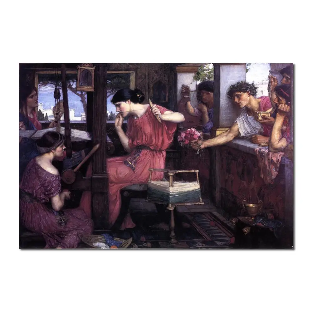 Portrait art abstract Penelope and the Suitors by John William Waterhouse High quality Handmade