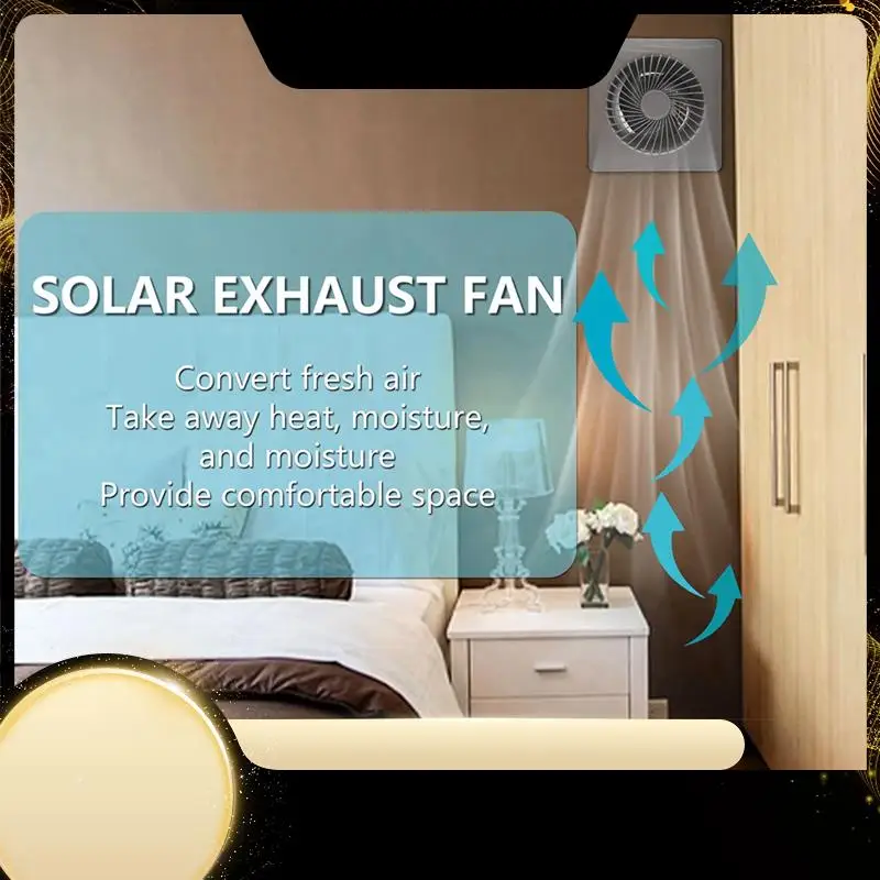 

Ventilation 6-Inch High-Speed Solar Silent Fan With 8W Panel Shed Solar Exhaust Fan For Chicken Coops,Greenhouses,Sheds A