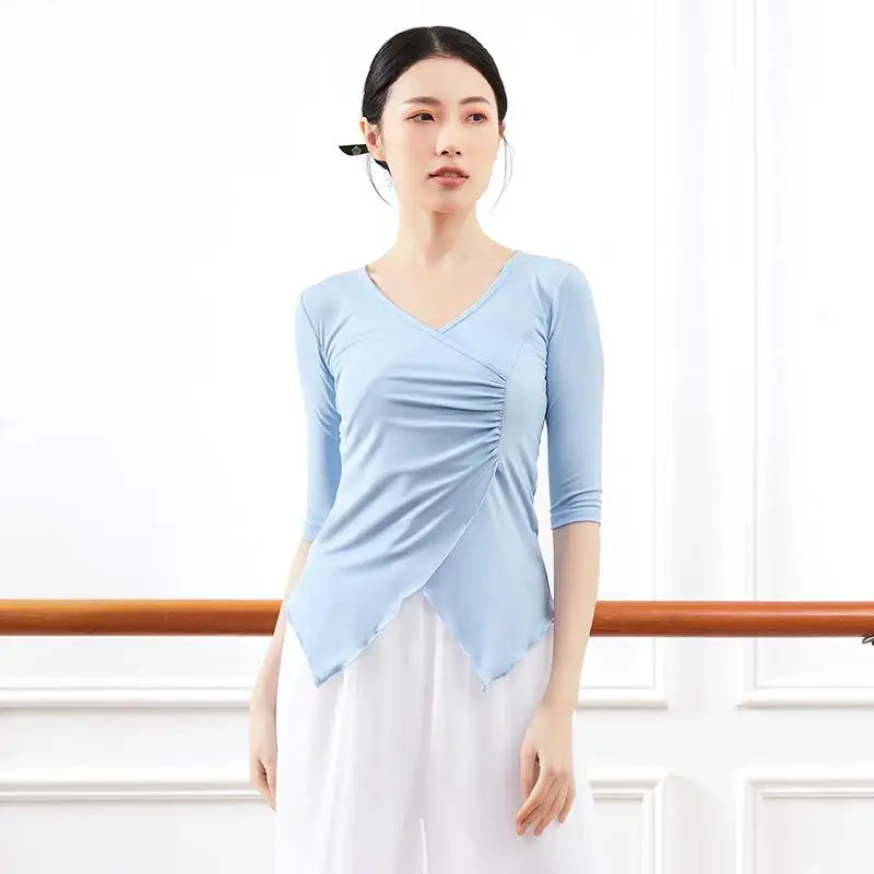 Vêtements de danse latine pour femmes adultes, hauts de danse de salon, Style chinois, vêtements de pratique de danse moderne, Costume de danse ethnique classique