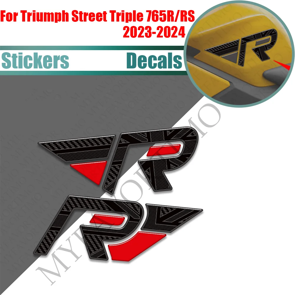 

For Triumph Street Triple 765R 765RS 765 R RS 2023 2024 Fuel Tank Pad Sticker Motorcycle Tank Protector Decals Moto Graphics