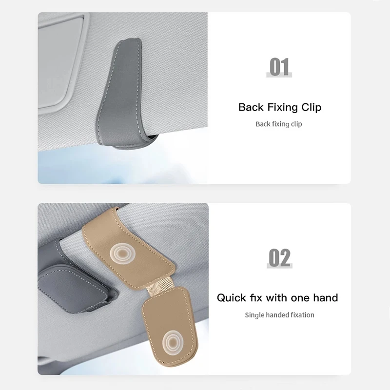 PU Leather Car Glasses Clip Credit Card Holder For Mazda 2 3 6 5 Atenza CX3 CX5 MX5 CX7 Axela CX30 CX90 CX60 CX50 MX30 CX9 RX8 view 5