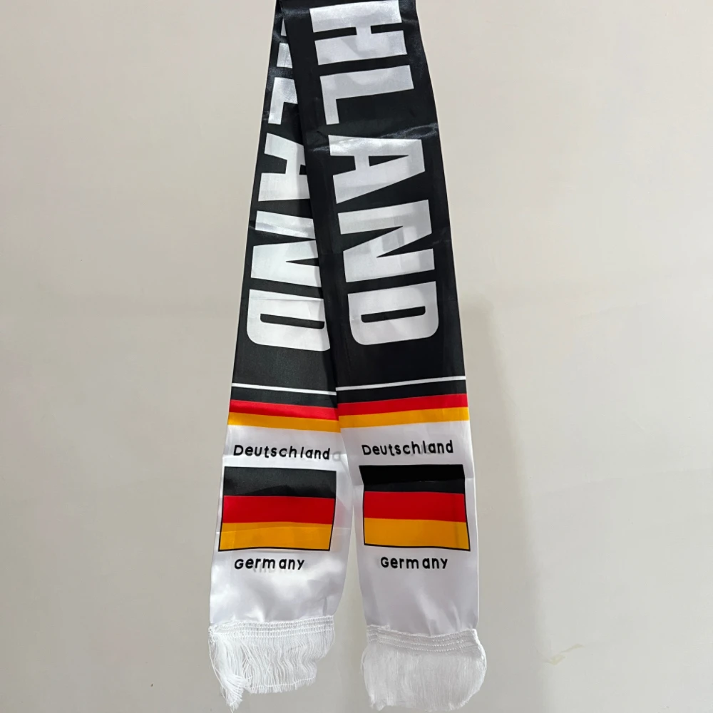 Germany  flags 14x130cm Double Side Printing Satin Football Soccer Fans Germany Scarf flags banner