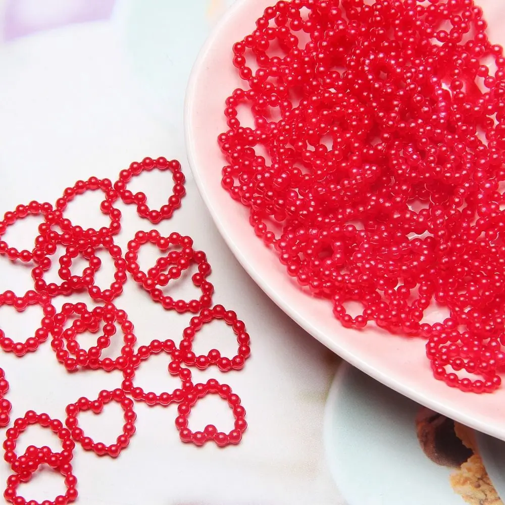 DIY Materials Heart Shape Nail Decoration Colorful Artificial Pearl Heart Pearl DIY Accessories Mini Palstic