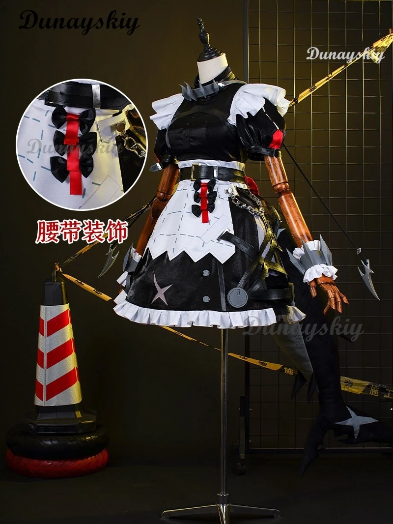 Zenless Zone Zero Ellen Joe Cosplay Costume Maid Outfit New Game Party Black Dress Wig Tail Uniform Hallowen Convention Costume