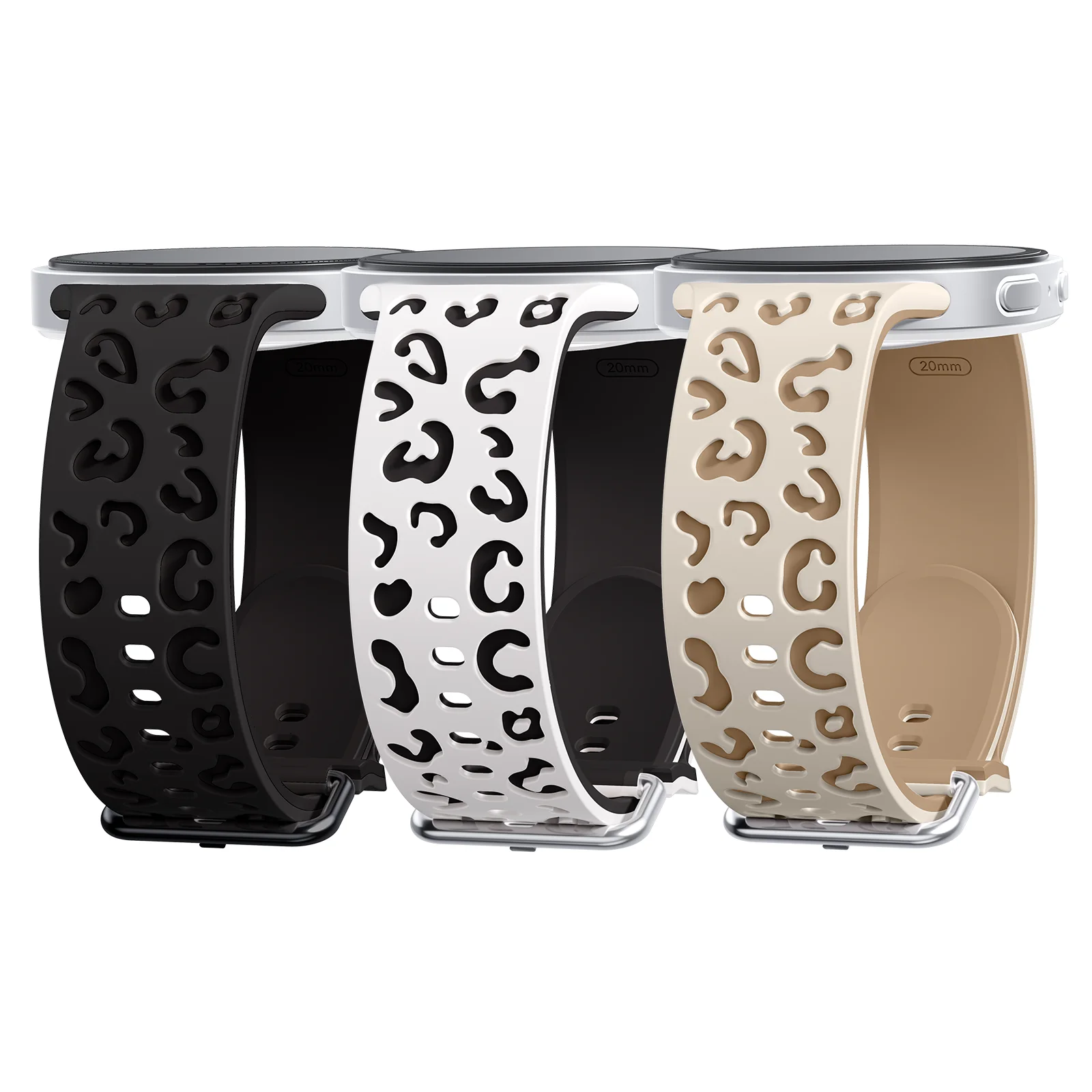 3 correas para Samsung Galaxy Watch 8, 40mm, 44mm, pulseras con grabado de leopardo, Correa Galaxy Watch 8 Classic, bandas de 46mm