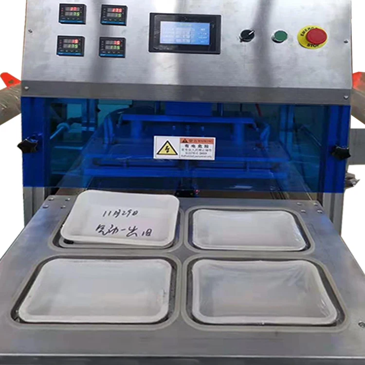 Macchina pneumatica per sigillare contenitori in foglio di alluminio Macchina per sigillare automaticamente tazze di plastica per azoto