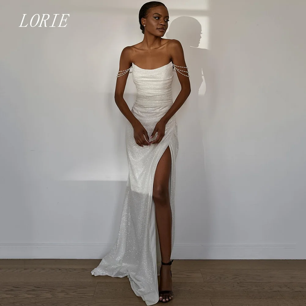 LORIE Luxury Mermaid Civil Wedding Dress Shining Bridal Dresses Beading Off The Shoulder Engagement Wedding Gown Customized 2026