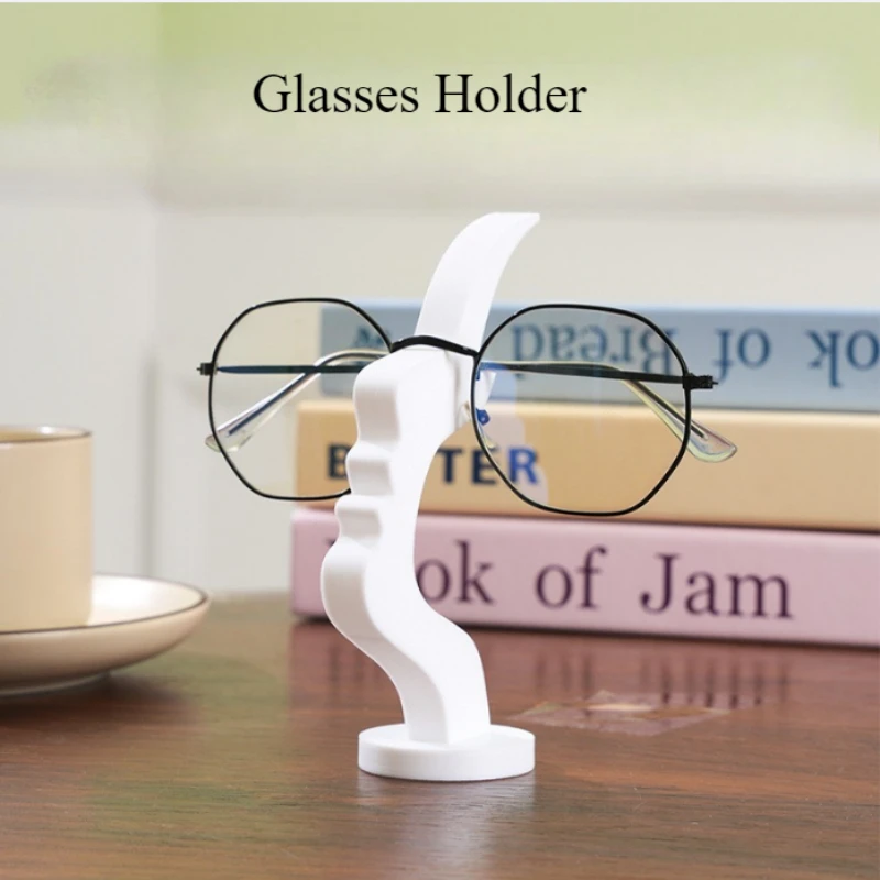 Creative Face-Shaped Eyewear Stand for Desktop Unique Side-Face Design Interesting Holder for Glasses Or Sunglasses